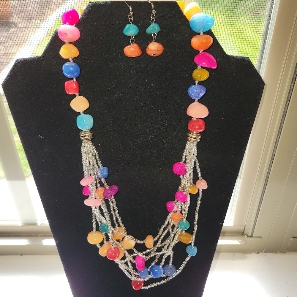 Colorful Bead Necklace Set
